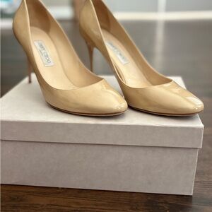 Jimmy Choo Cream Patent Leather Heels